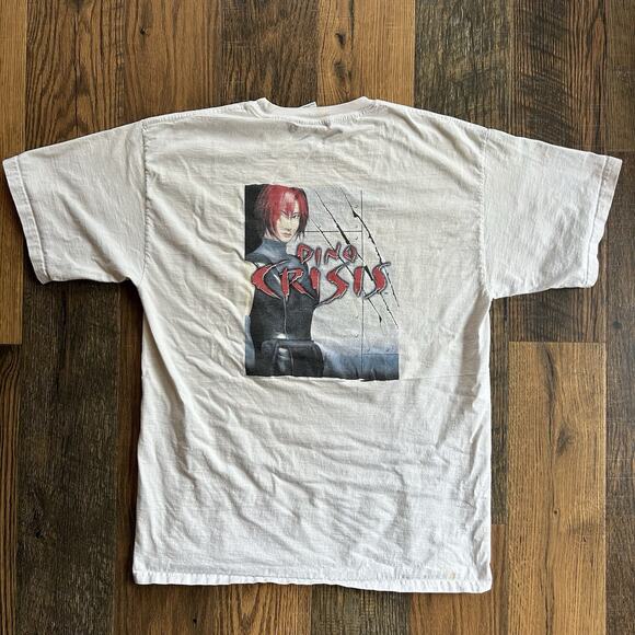 Vintage Dino Crisis Capcom Promo T-Shirt XL Tultex Resident Evil Era PS1 Game - Picture 1 of 11